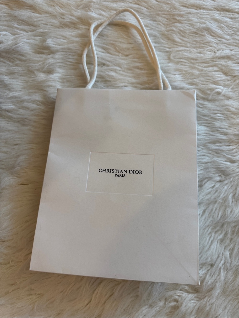 Dior White Shopping Tote with Rope Handles